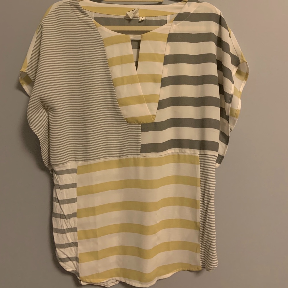 Anthropologie Striped Short Sleeve Shirt